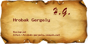 Hrobak Gergely névjegykártya